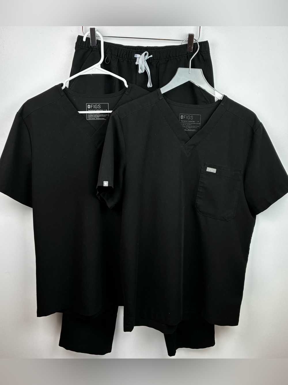 FIGS Black Scrubs Set - 2 Tops & 1 pants